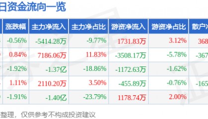 股票行情快报:利欧股份(002131)6月12日主力资金净卖出5414.28万元