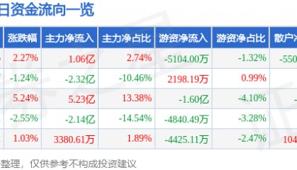 股票行情快报:利欧股份(002131)8月13日主力资金净买入1.06亿元